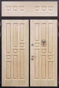 Дверь с фрамугой и вставками (Арт. F49)