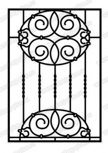 Кованая решетка, эскиз (Арт. K374)