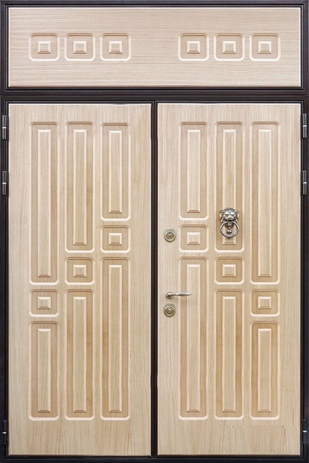 Дверь с фрамугой и вставками (Арт. F49)