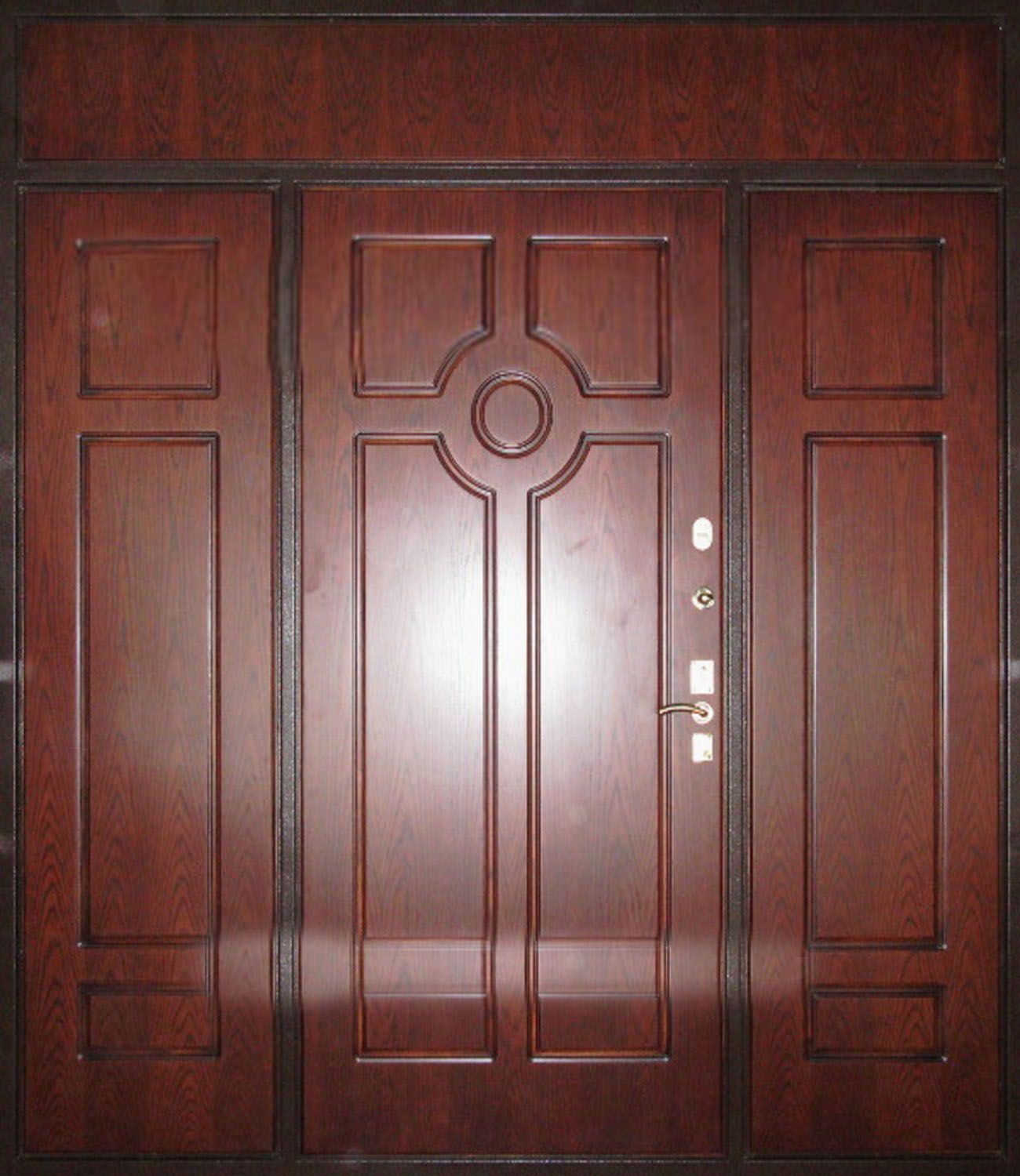 Дверь с фрамугой и вставками (Арт. F63)