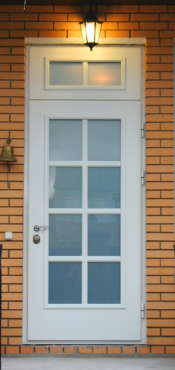 Дверь с фрамугой и вставками (Арт. F31)