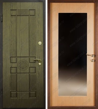 Дверь в квартиру с зеркалом (Арт. KV106)