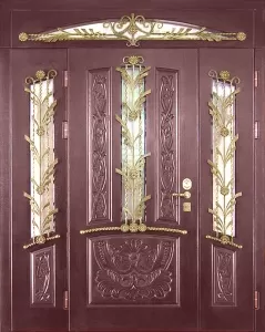 Дверь с фрамугой и вставками (Арт. F04)