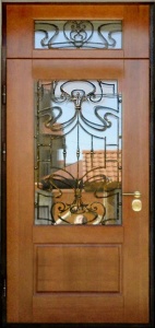 Дверь с фрамугой и вставками (Арт. F27)