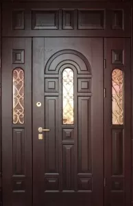 Дверь с фрамугой и вставками (Арт. F05)