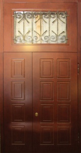 Дверь с фрамугой и вставками (Арт. F48)